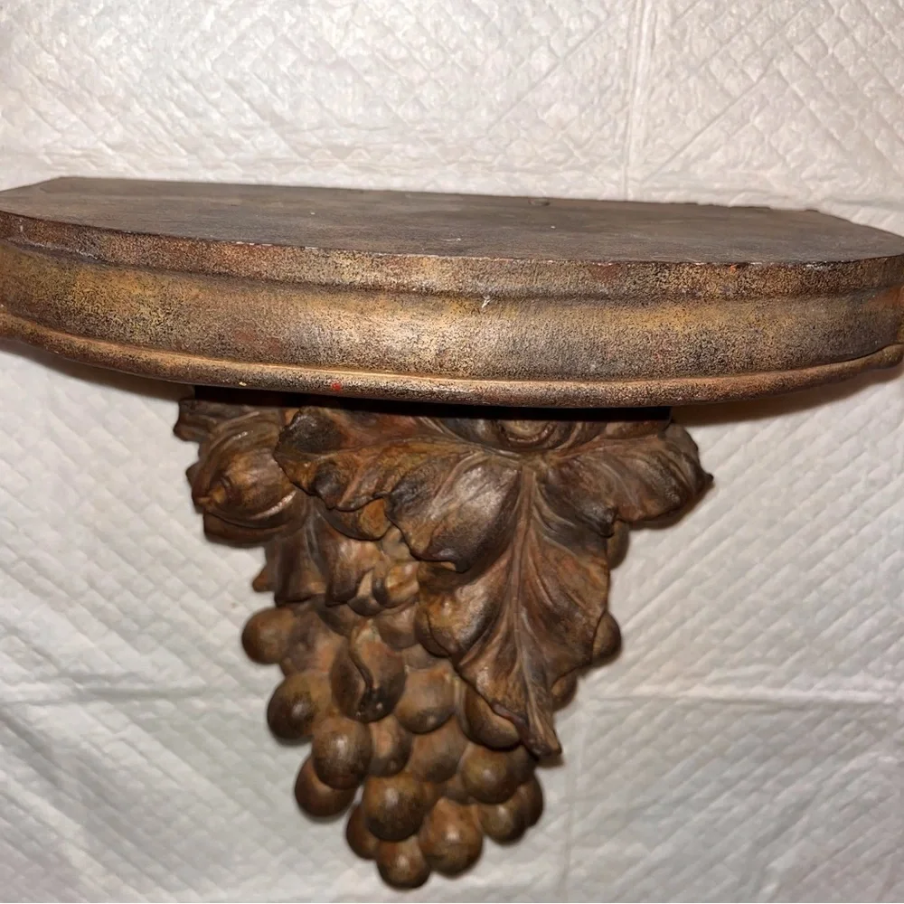 Gold gilt Mediterranean vine grape Wall shelf ,sconce , corbel composite 10 3/4
